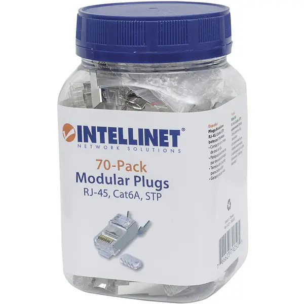 Intellinet 790505 Kabel Modular Connector RJ45 Cat6A 50 Pack Pro Line Contat