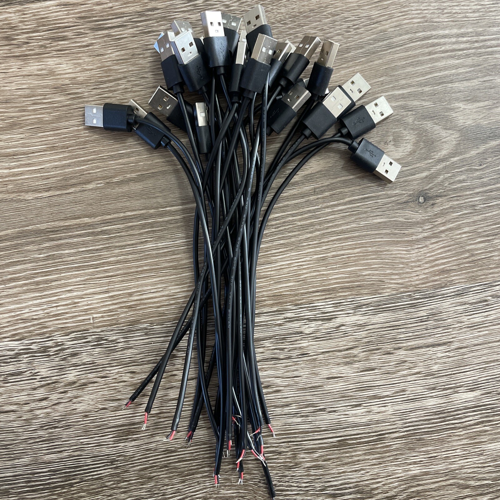 9in USB Male to Bare Wire Cable USB2.0 2pin DIY Pigtail (LOT OF 25) POWER 26AWG