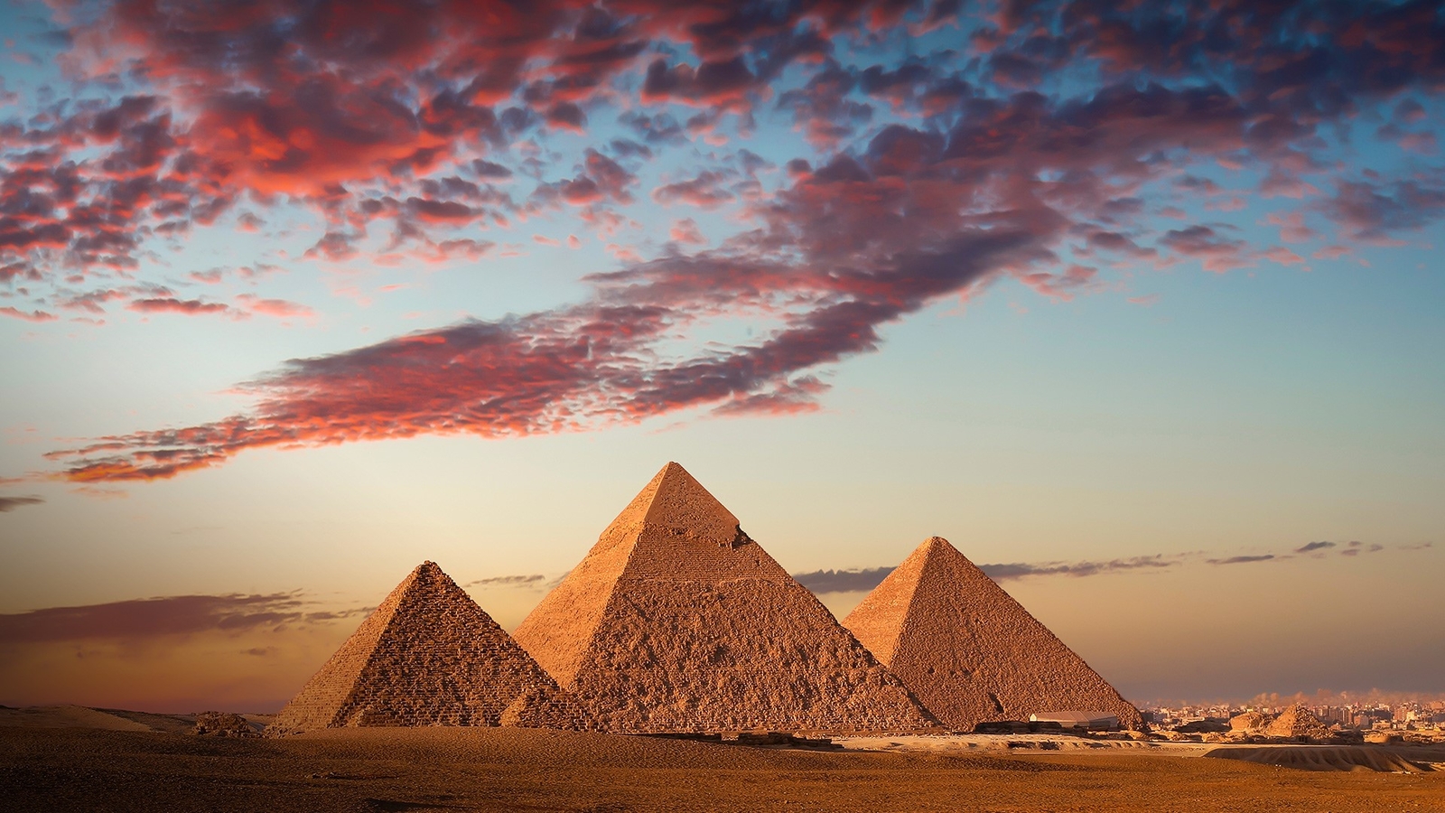Landscape sky clouds city pyramid sunset pyramids of Custom Gaming Mat Desk
