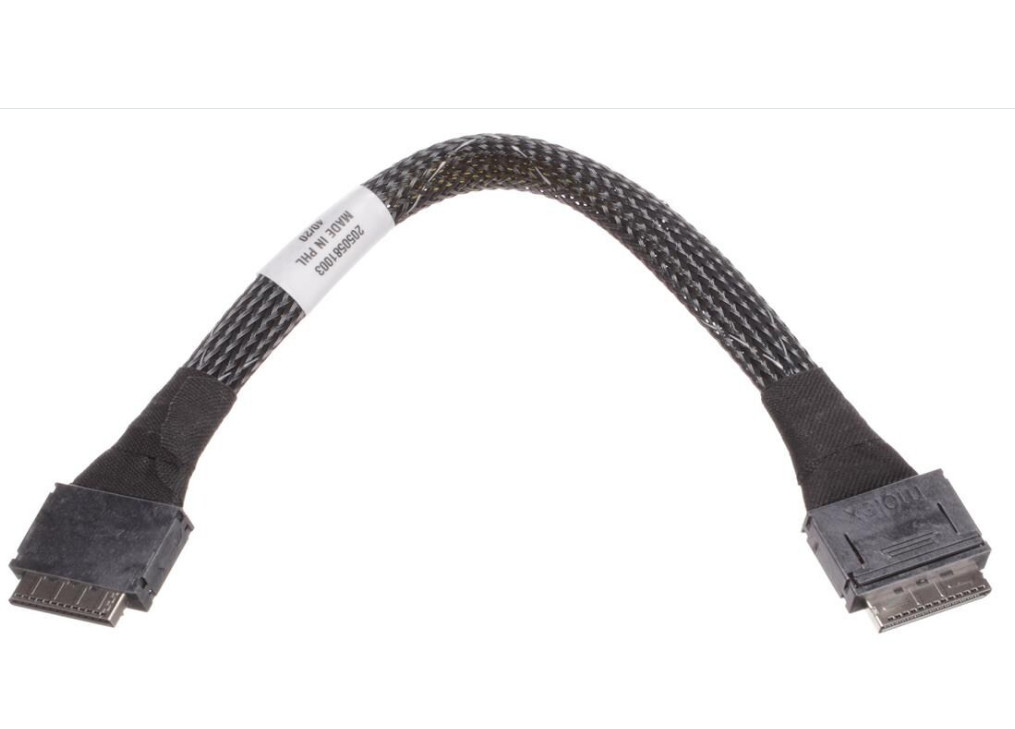 Molex 80 Position PCIe x8 Plug to Plug 0.656' (200.00mm, 7.874") Black Shielded