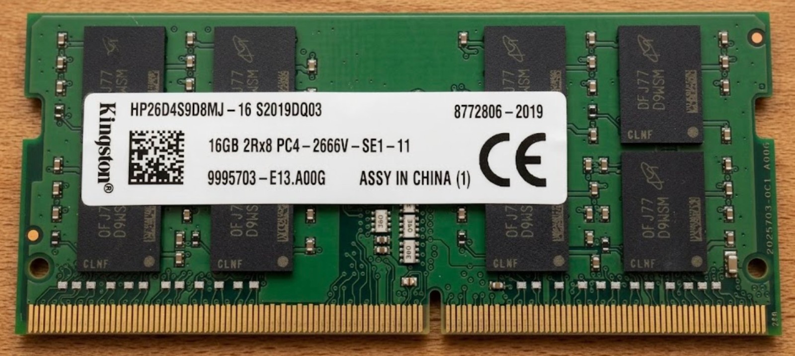Kingston 16GB 2Rx8 PC4 HP26D4S9D8MJ DDR4-2666 SO-DIMM