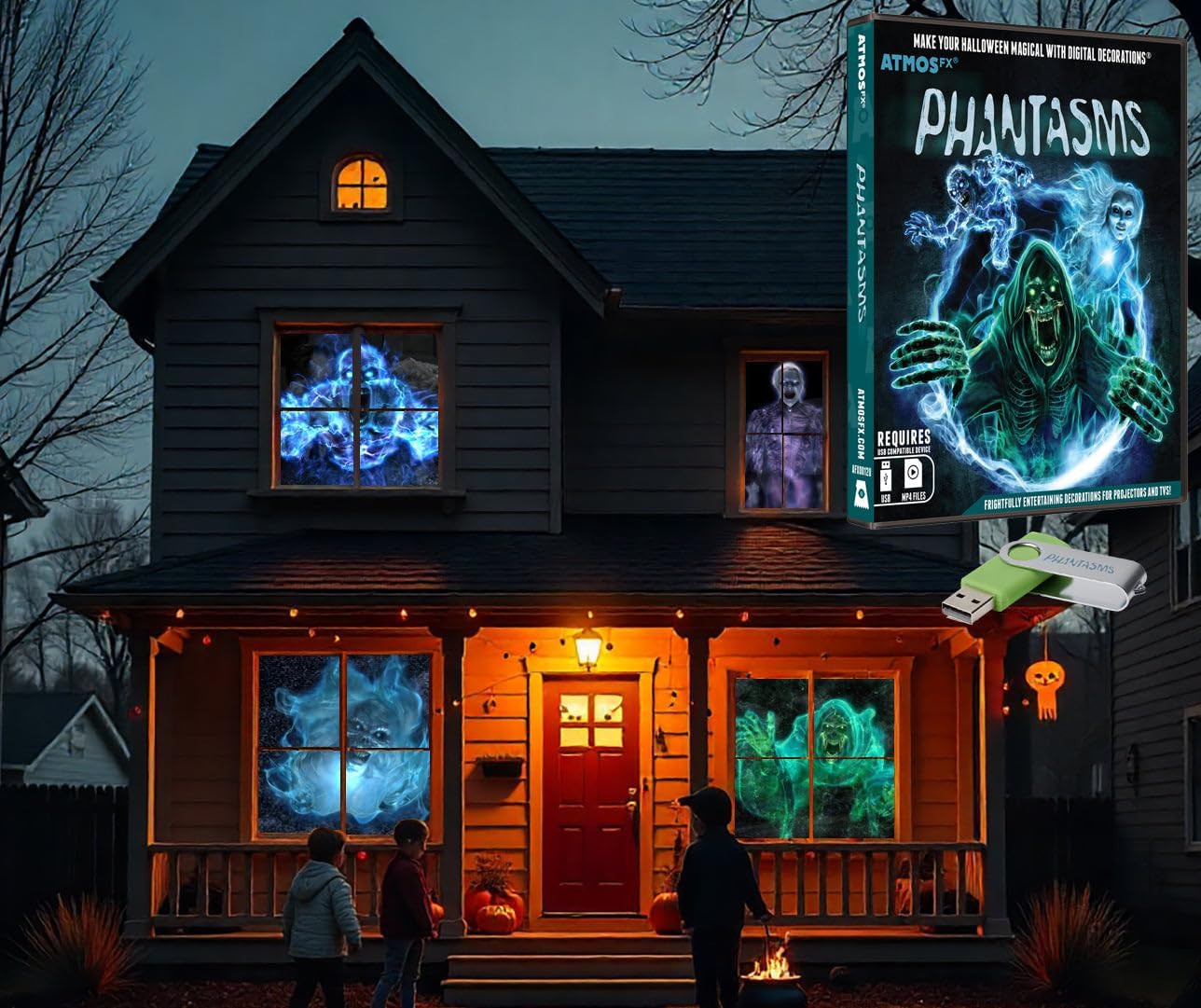 Atmosfx® Phantasms Halloween Digital Decoration on USB