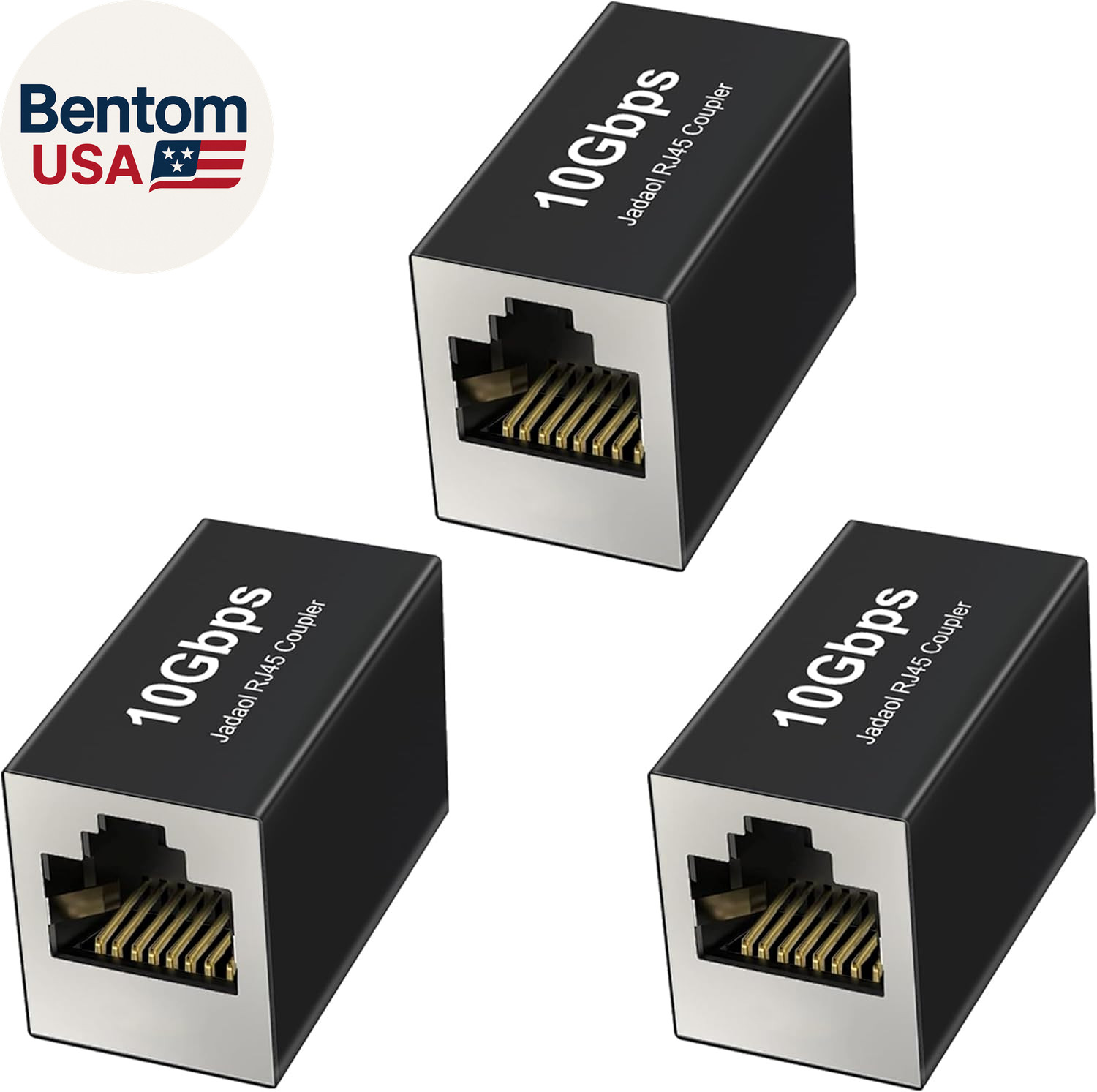 [UL Listed] RJ45 Coupler 10Gbps Shielded, Gold-Plated Contacts, Aluminum Alloy I