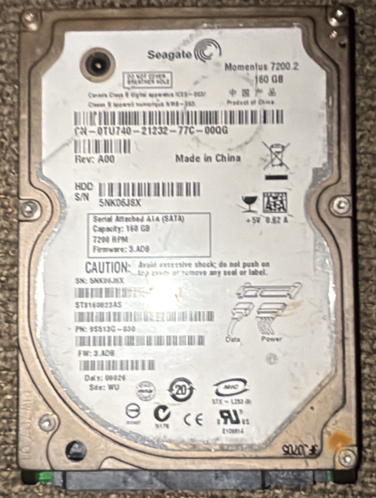 Seagate Momentus 160GB 7200RPM 2.5" Laptop Hard Drive HD HDD