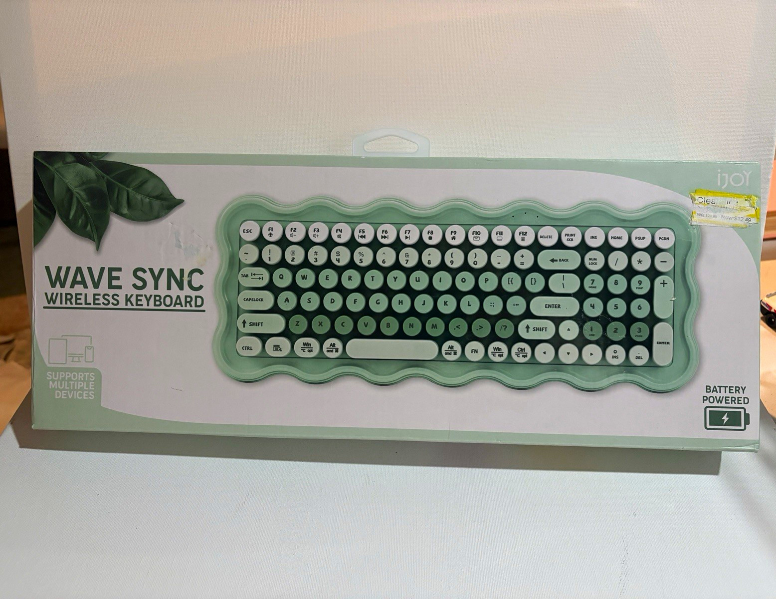 iJoy Wave Sync Compact Portable Wireless USB Keyboard w/ Receiver, Green QWERTY