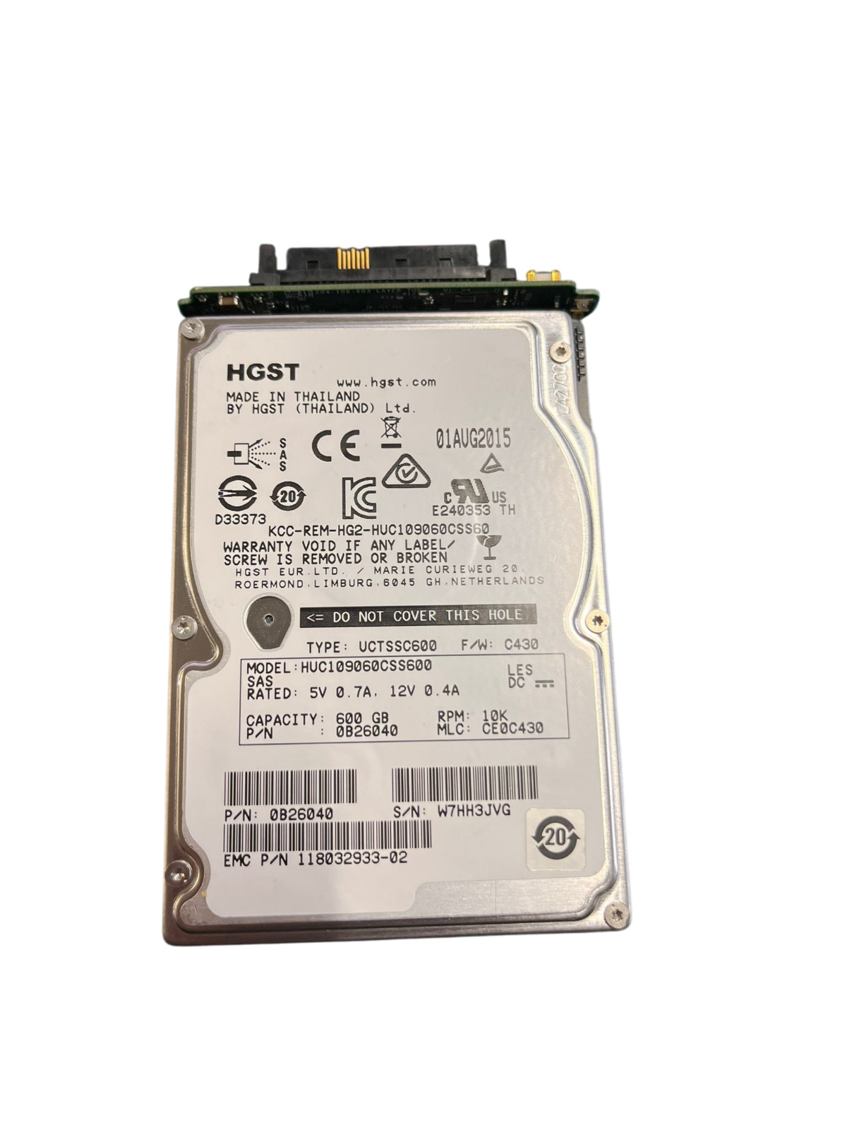 HGST 600GB 2.5" 10K SAS HDD 0B26040
