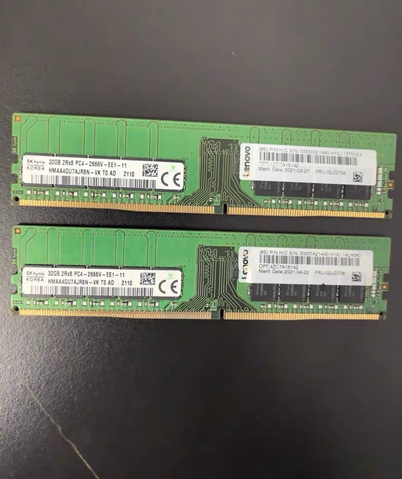 1pcs SK hynix 32GB 2666MHZ DDR4 ECC UDIMM RAM Server Memory