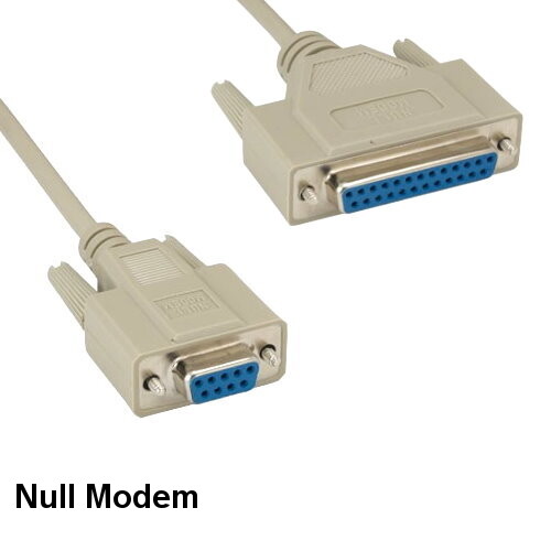 KNTK 6ft Null Modem DB9 Female to DB25 Female Serial Cable RS-232 Cross Wire