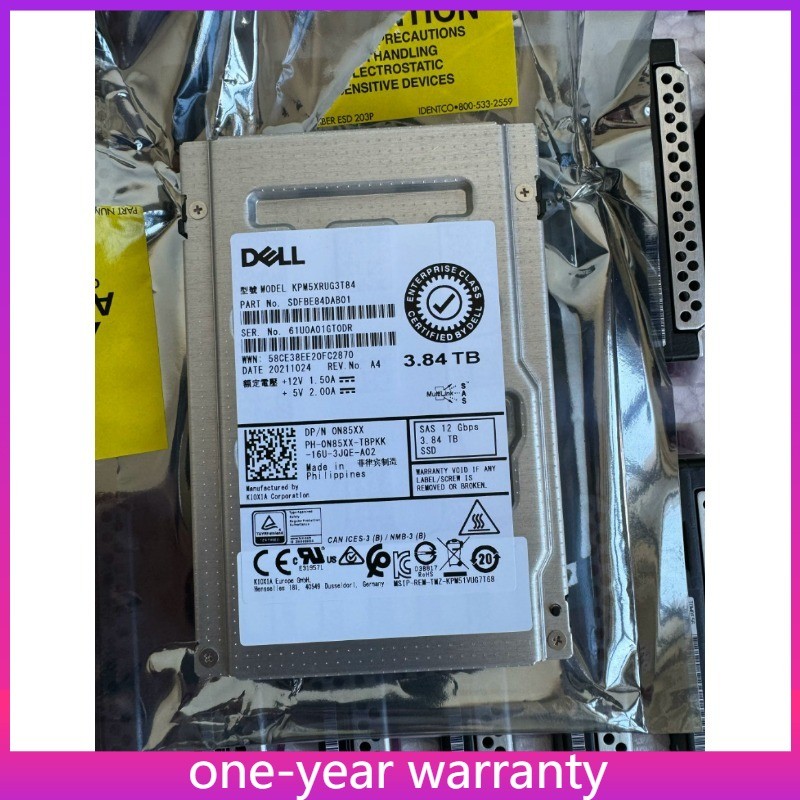 NEW 0N85XX N85XX DELL KPM5XRUG3T84 2.5" 3.84TB SAS 12G RI SSD Solid State Drive