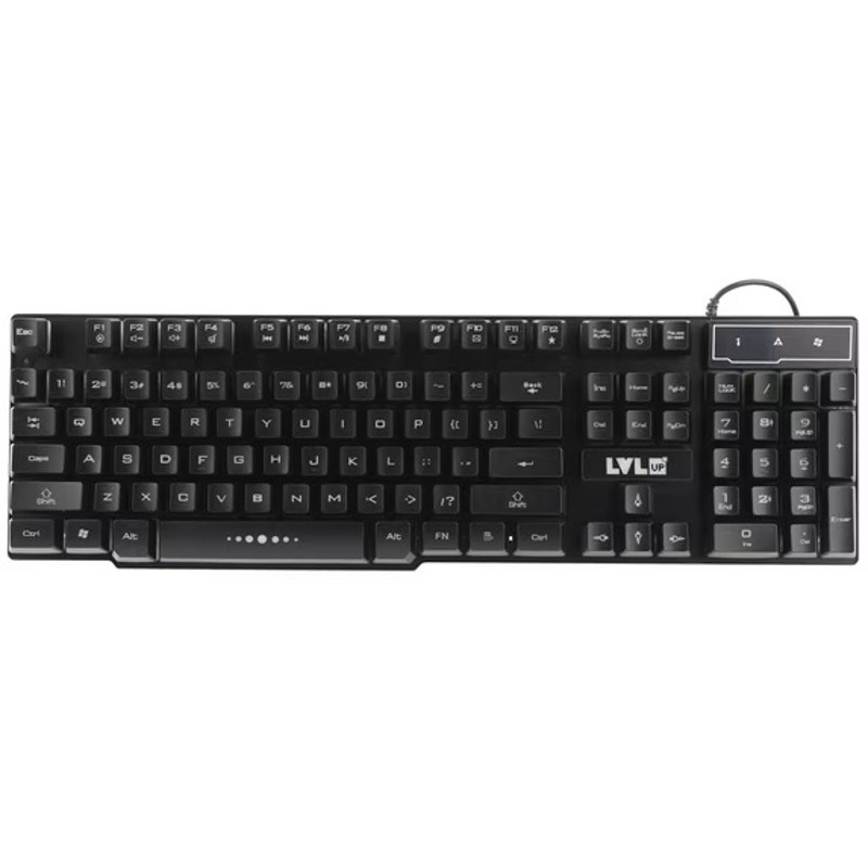 NEW LVLUP LU734 PRO RGB Gaming Keyboard USB Wired Mechanical Feel Black