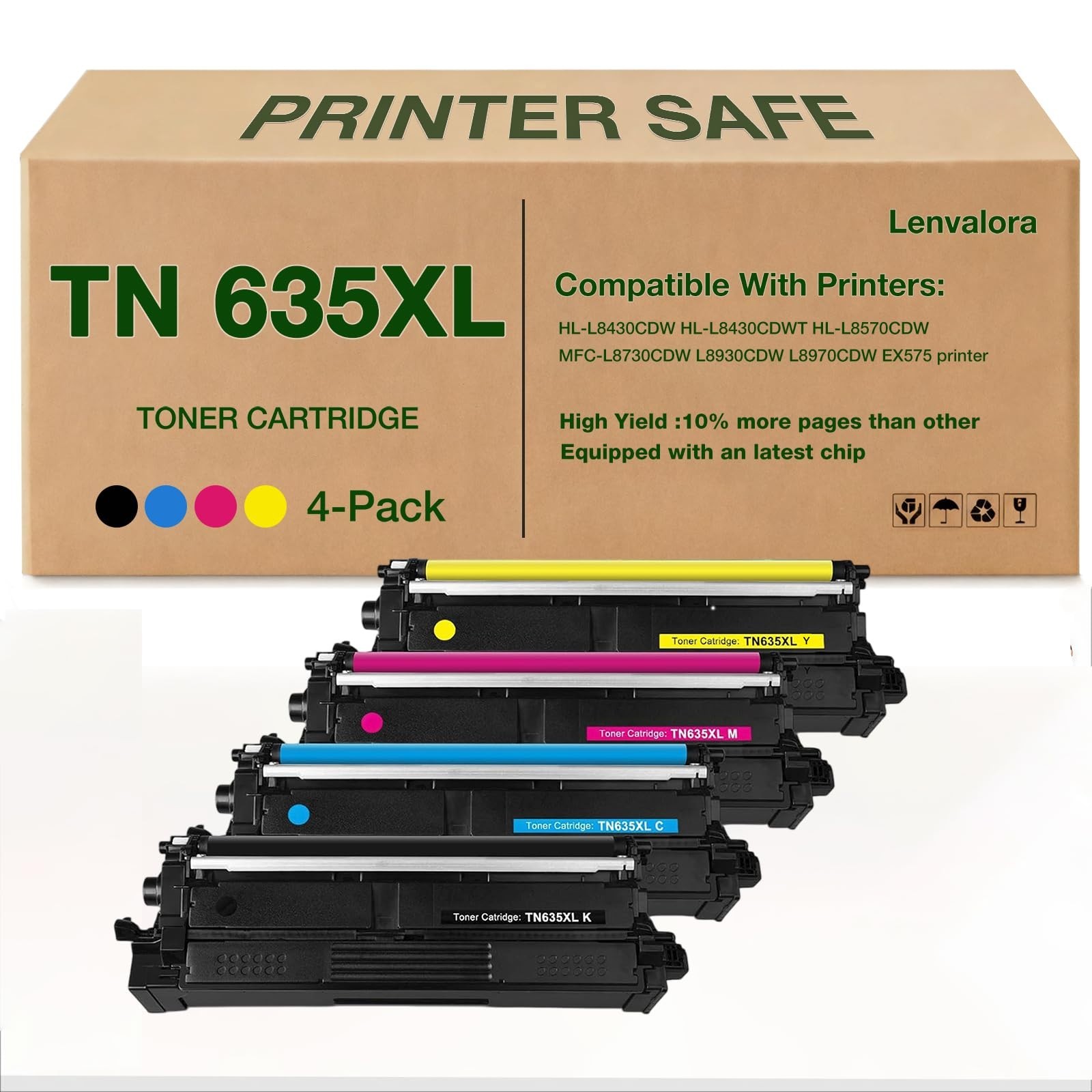 TN635XL Super High Yield Toner Cartridge for Brother HL-L8430CDW HL-L8570CDW Bla