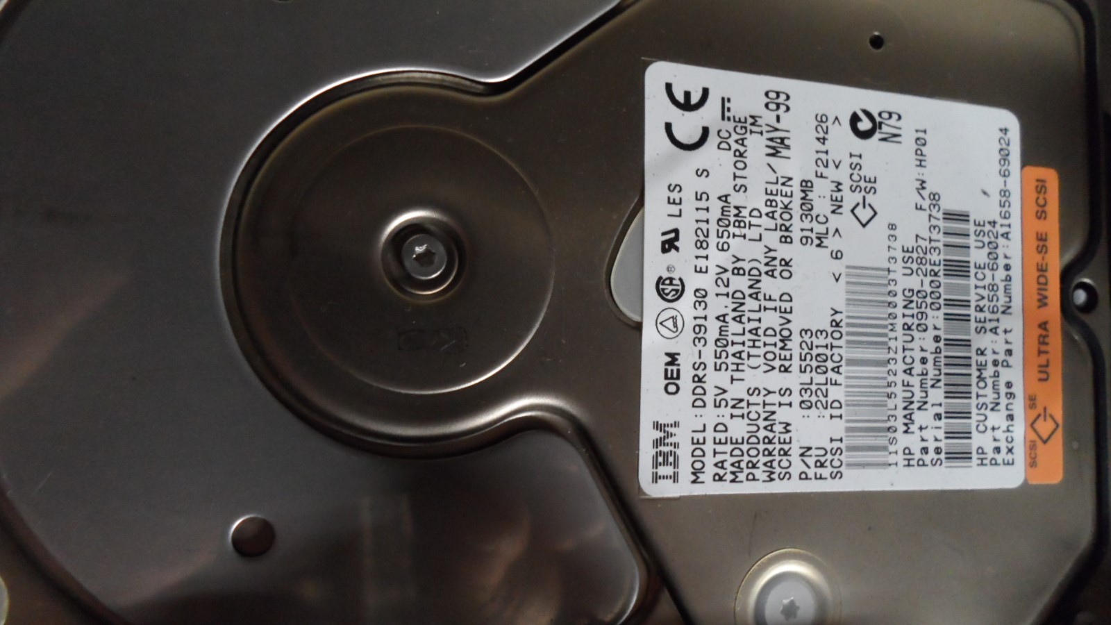 HP B180L 9.1Gb SCSI 0950-2827 A1658-60024 A1658-69024 10K 68Pin HP9000 Station