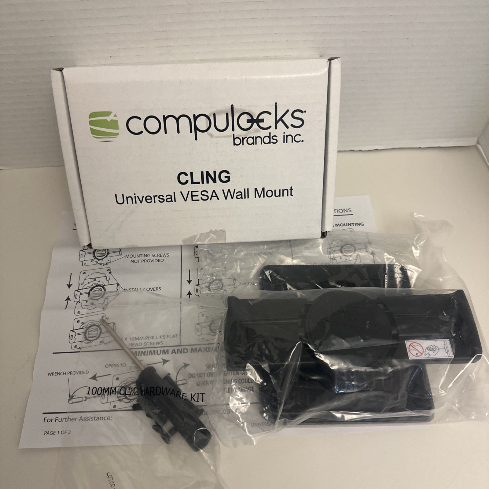 Compulocks Cling 2.0 Wall Mount For Tablet, Ipad - 13" Screen Support - Black