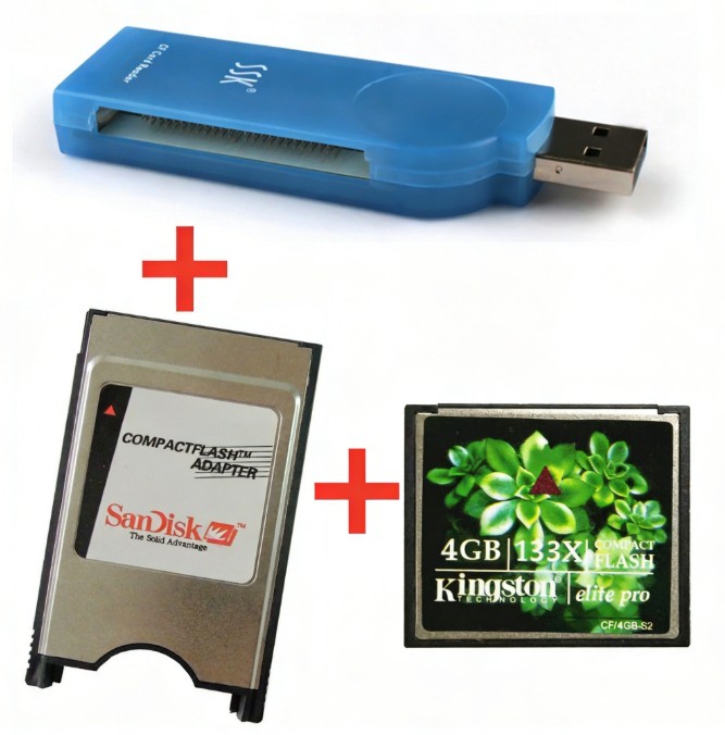 4.0GB CNC CF Compact Flash card+CF-PCMCIA Adapter+SSK USB2.0 Card reader FANUC