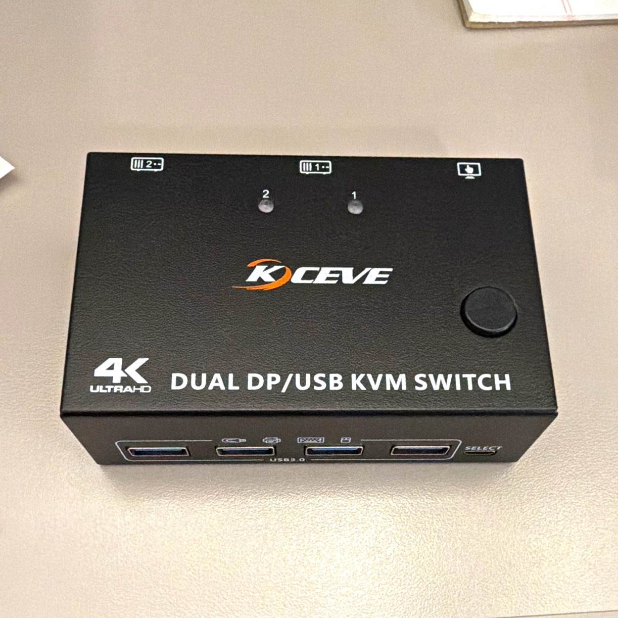 KCEVE KC-KVM202DP 2-Port Dual DisplayPort KVM Switch USB 3.0 USB-C 4K