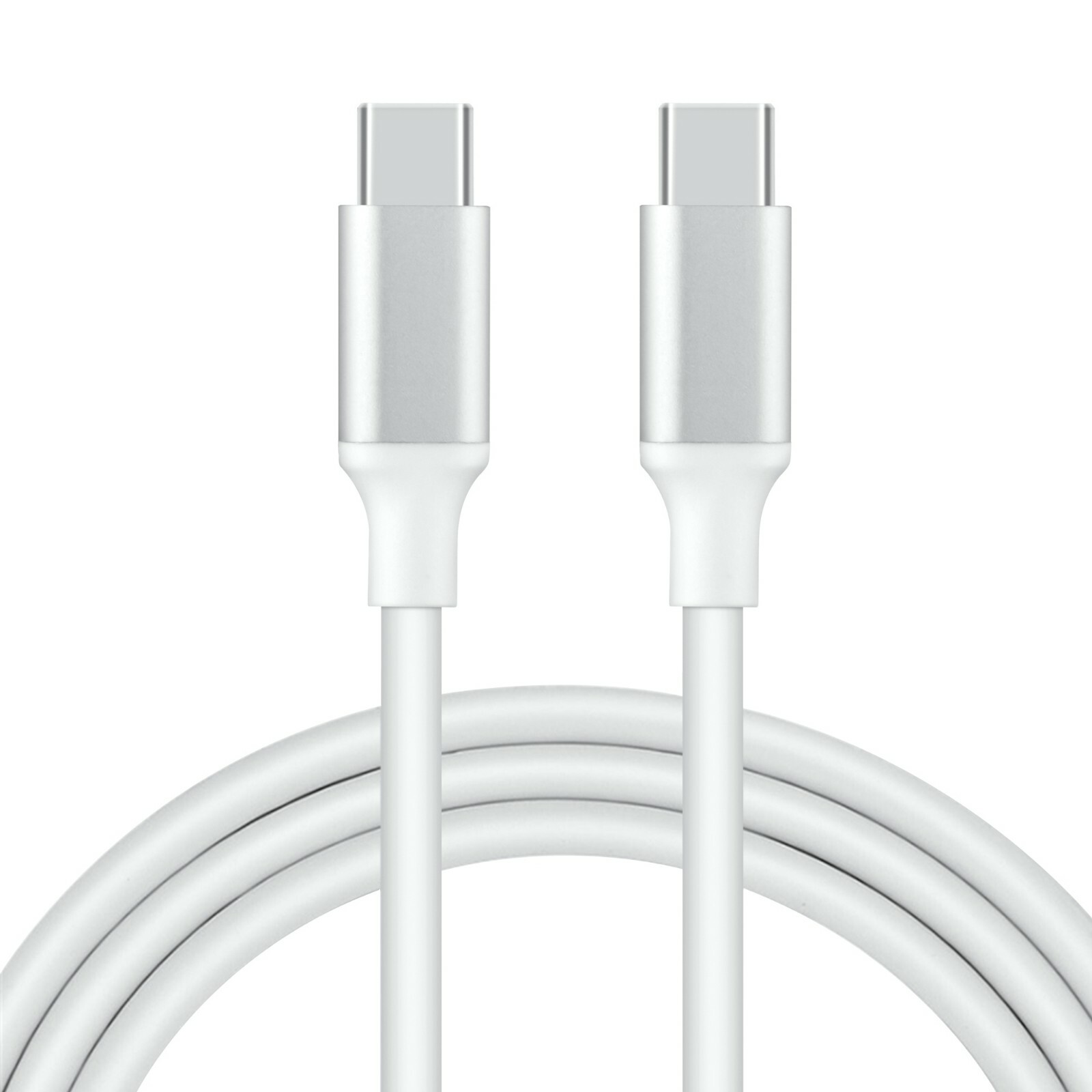 White 5ft USB C - USB C Type C Cable Male-Male 5A PD Charging Data Charger Cable