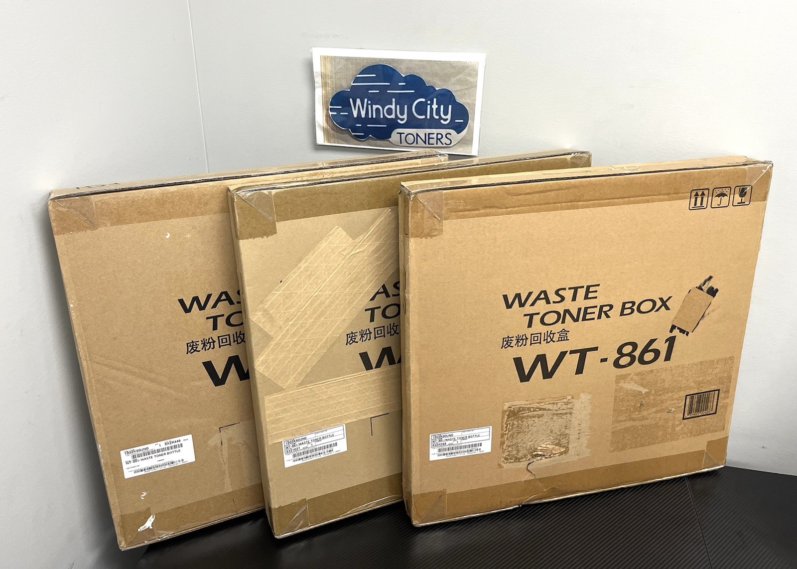 Kyocera 1902K90UN0 Lot of 3 Waste Toner Box WT-861 - TASKalfa 6500i 7002i 8000i