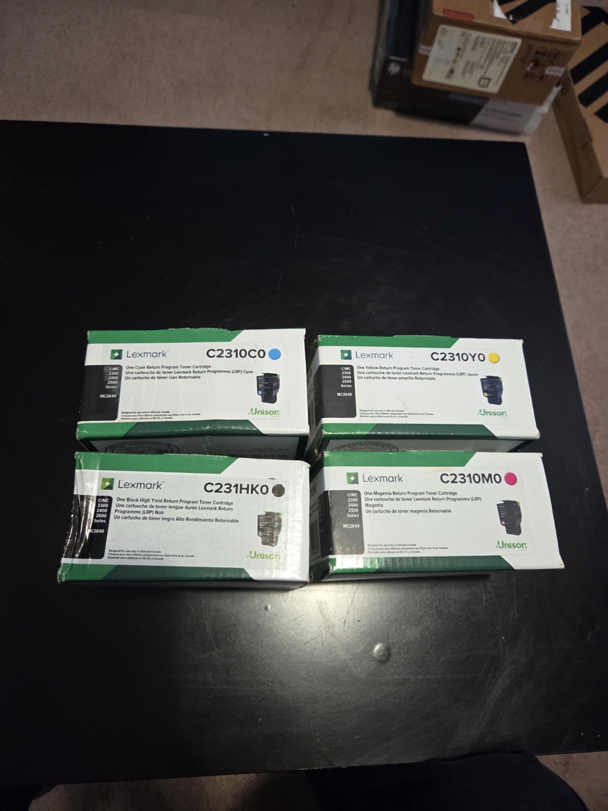 Genuine Lexmark Toner Cartridge Set C2310C0 C2310Y0 C2310M0 C2311HK0 MC2640 4pcs