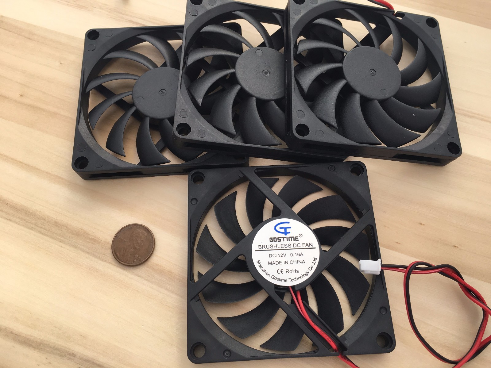 4 Pieces 8010s Gdstime 12V 2pin 80x80x10mm DC Cooling Fan large brushless C6