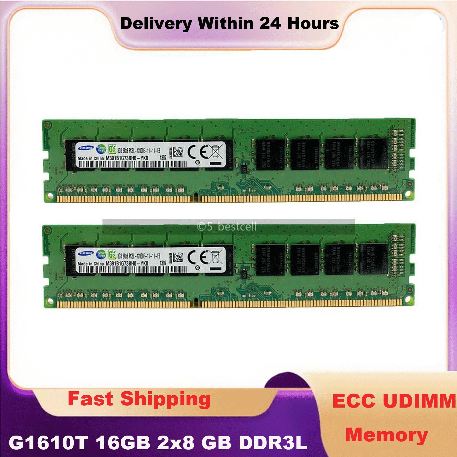 For HP ProLiant Microserver Gen8 G1610T 16GB 2x8 GB DDR3L ECC UDIMM Memory RAM