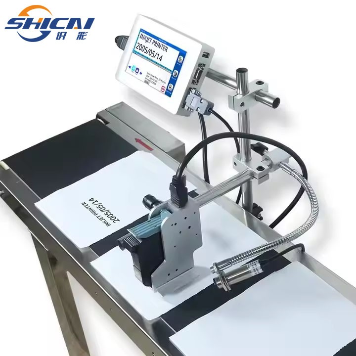 Online inkjet printer 12.7mm without conveyor, wood, metal plastic cardboard box