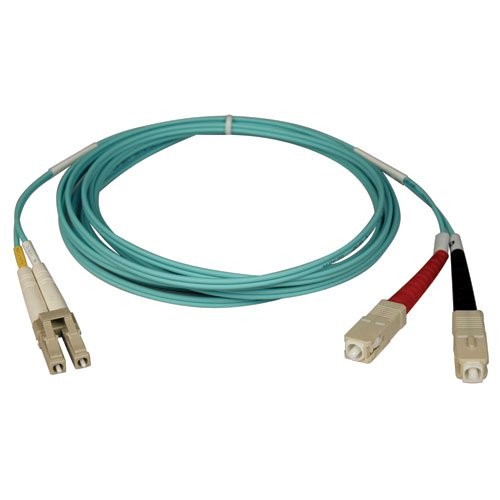 Tripp Lite N81602M 2M 10Gb OM3 Fiber Optic Patch Cable LC/SC Aqua