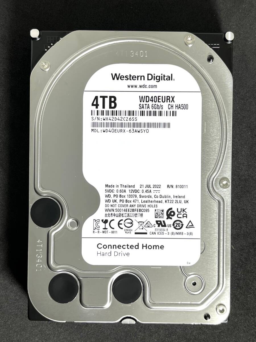 4TB WD40EURX Western Digital Good condition 19925h 2022 3.5-inch Internal HDD SA