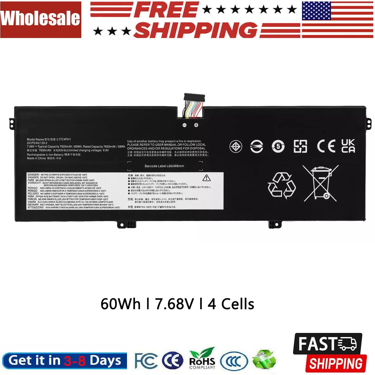 ✅NEW L17M4PH1 L17C4PH1 Battery For Lenovo Yoga 7 Pro Yoga C930-13IKB Pro-13IKB