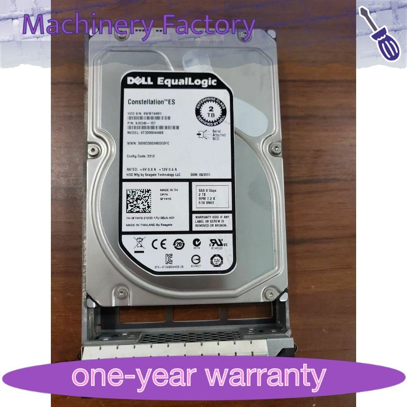 Dell FY4Y0 EqualLogic 2TB 7.2k 3.5" LFF SAS Hard Drive PS4100 PS6100 PS6210