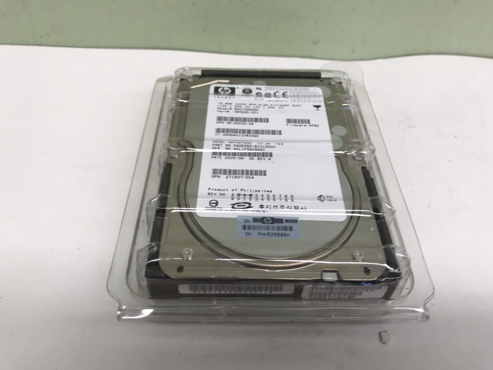  HP 365695-001 MAT3073NC, PN CA06350-B10100DC 72.8GB SCSI 3.5 Hard Drive