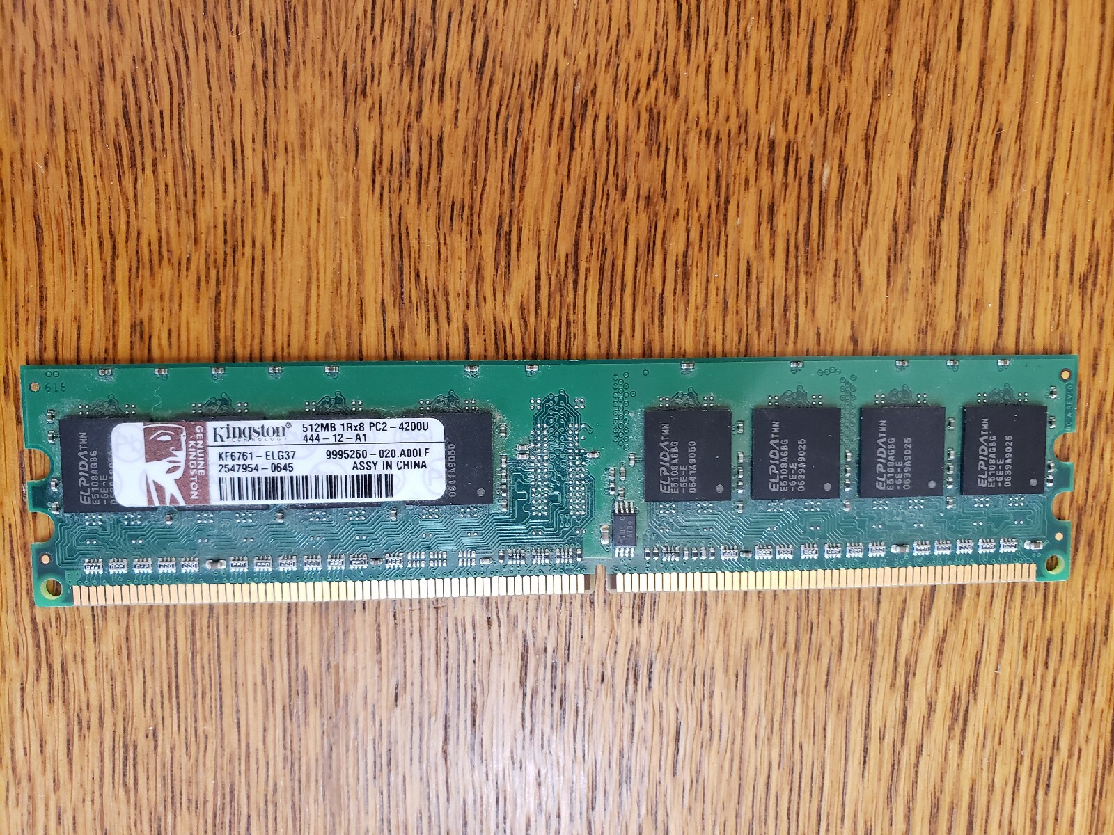 Kingston 512MB KF6761-ELG37 DDR2 PC2-4200 533MHz 444-12-A1 Desktop RAM Memory