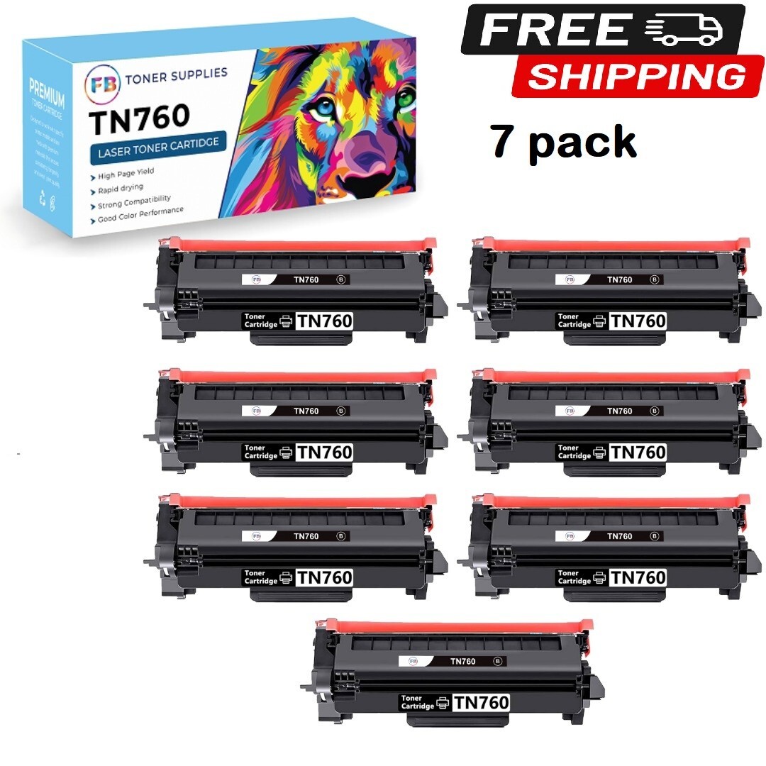 7 Pk TN760 Toner Cartridge /DR730 Drum for Brother MFC-L2710DW MFC-2750DW DCP-L