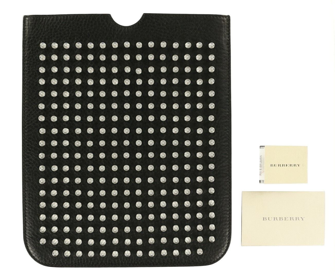 BURBERRY Black Spike Leather iPad Sleeve 134607