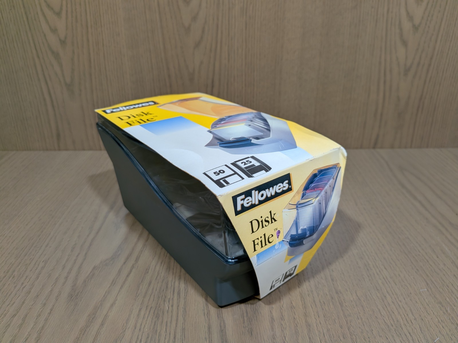 Fellowes Disk File 50 Charcoal Floppy Disk Storage Organizer Case New NOS 66937