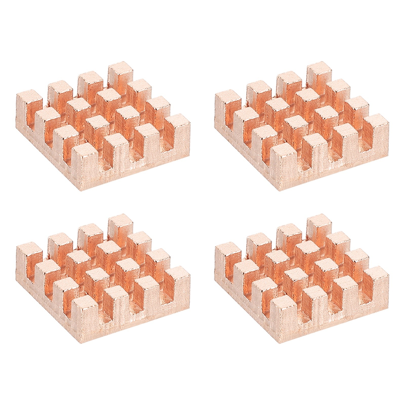 4 Pcs Copper Heatsink 12x12x4mm, Heat Sink Cooler Radiator for Raspberry Pi
