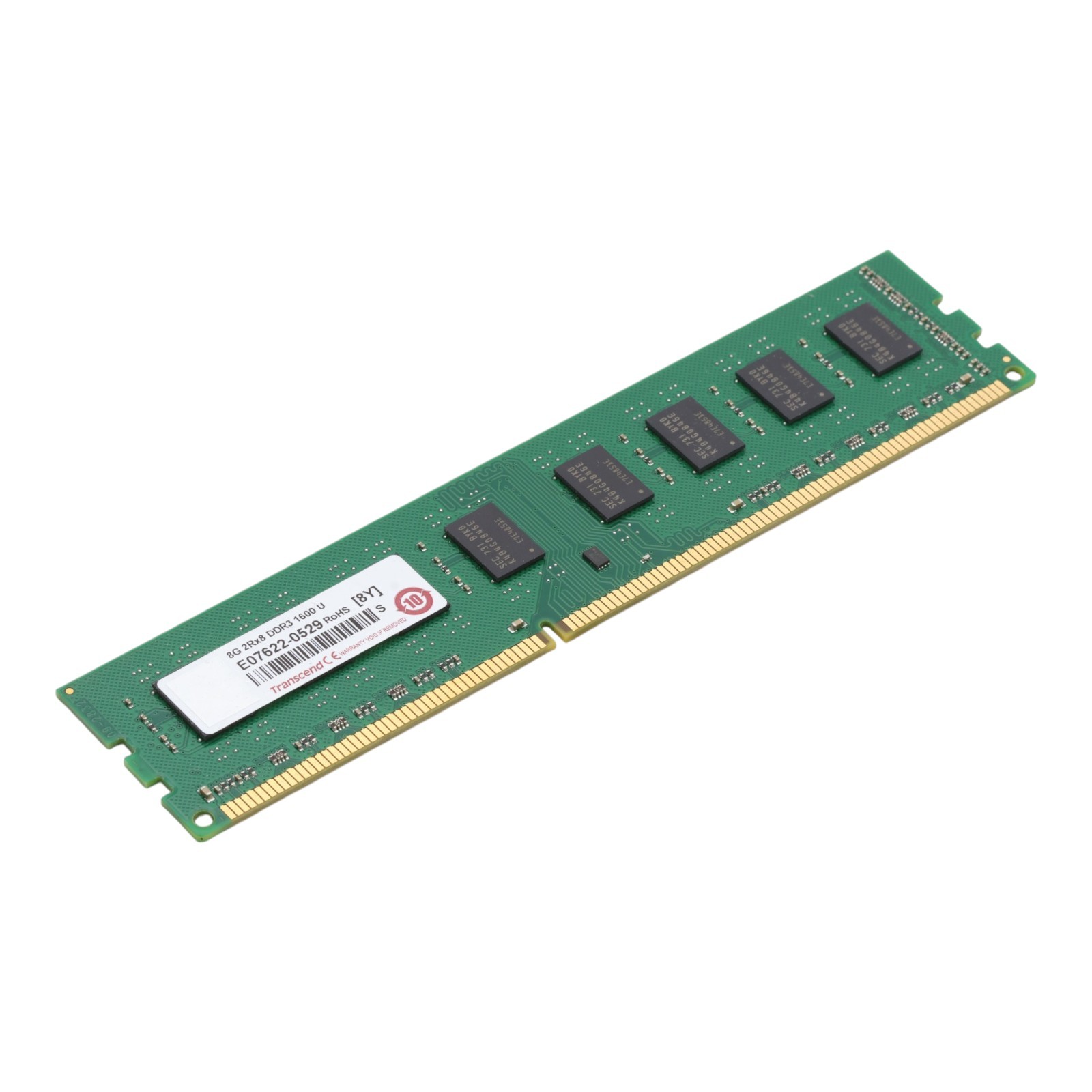 Transcend 8GB 2Rx8 PC3-12800U DDR3-1600 Non-ECC UDIMM Desktop RAM Memory