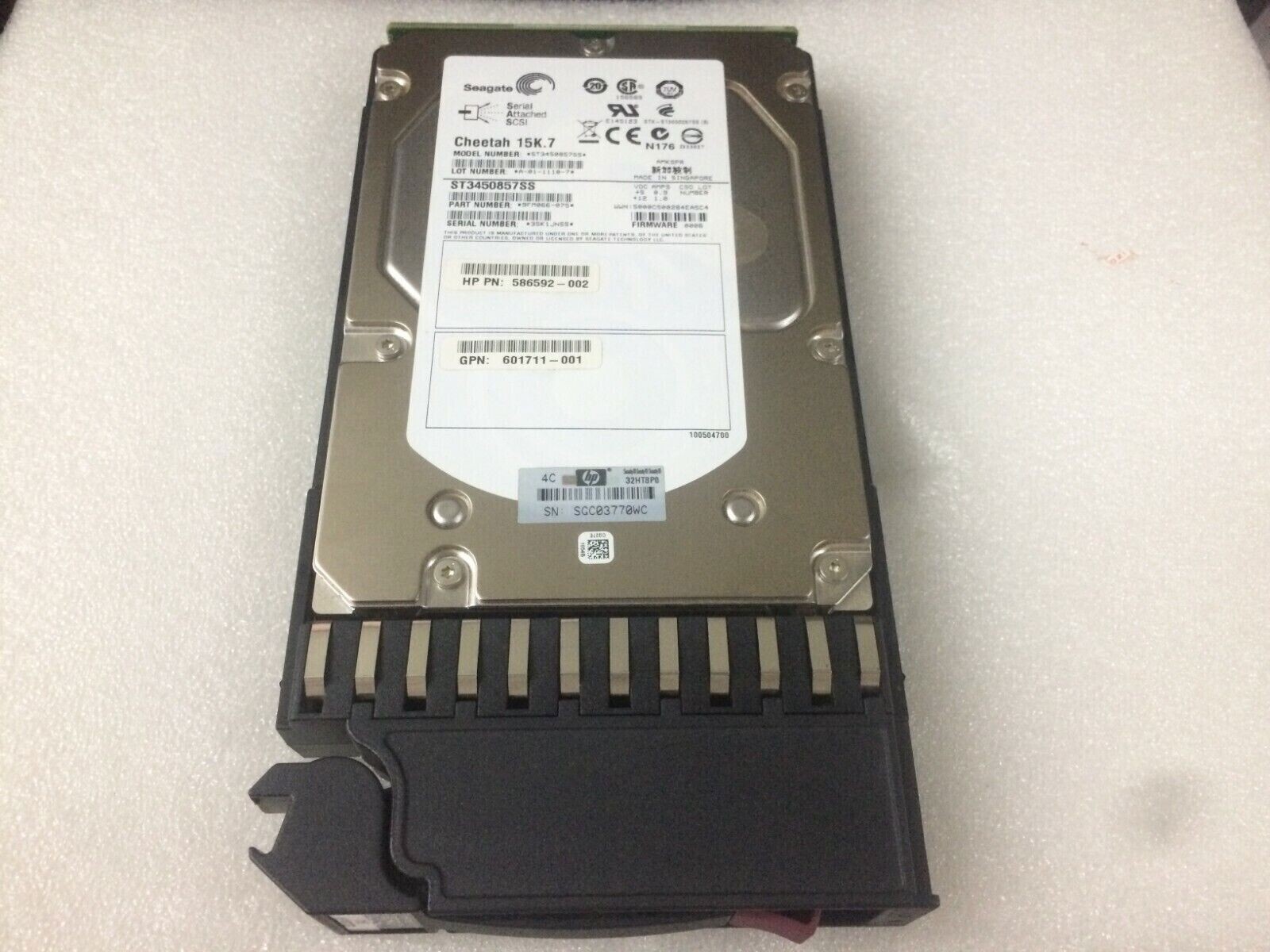 FOR FIT HP 450GB AP859A 601776-001 P2000 MSA2000 3.5" 15K SAS FC 6G G3 HDD