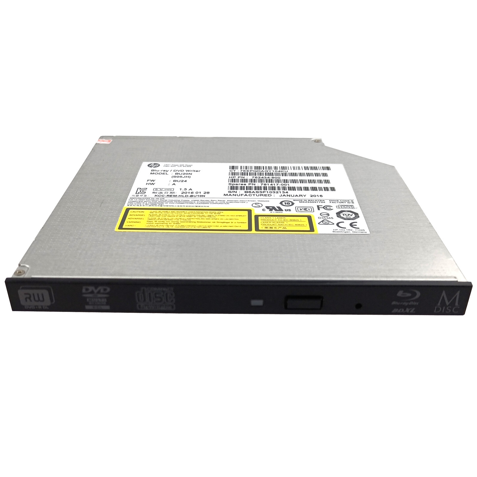 BU20N Internal 9.5mm SATA BD-RW Burner 100GB BDXL DVD Writer Laptop Disc Player