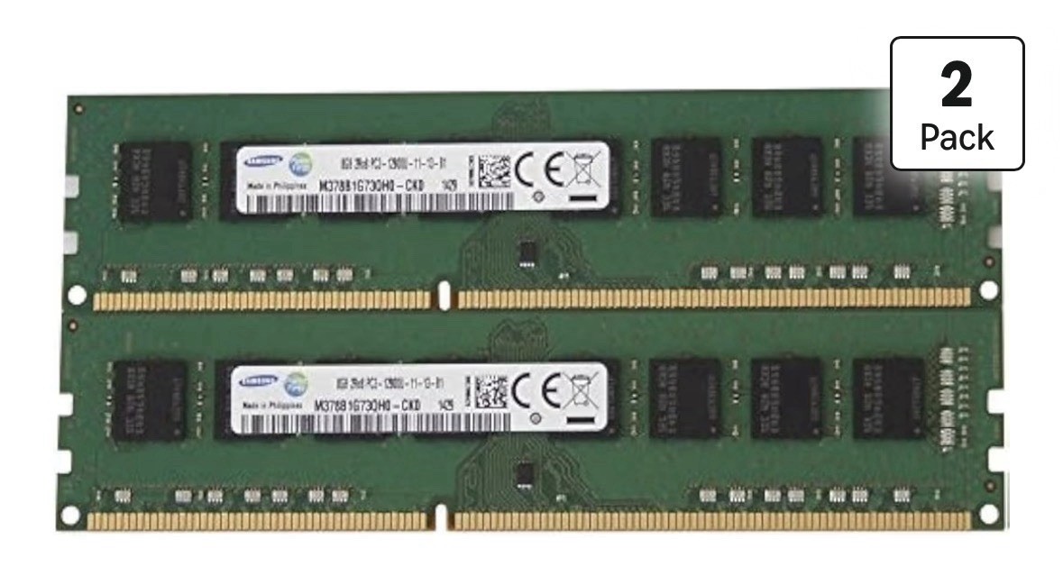 Samsung Original 8GB, (2 x 4GB) PC3-Desktop Memory Module - 2 Pack