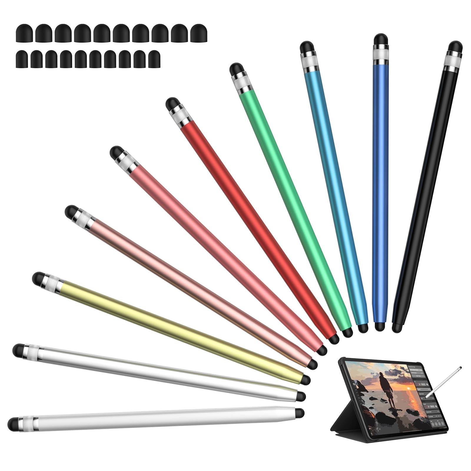 10-Pack Universal Stylus Pens for Touchscreens - Precision & Comfort