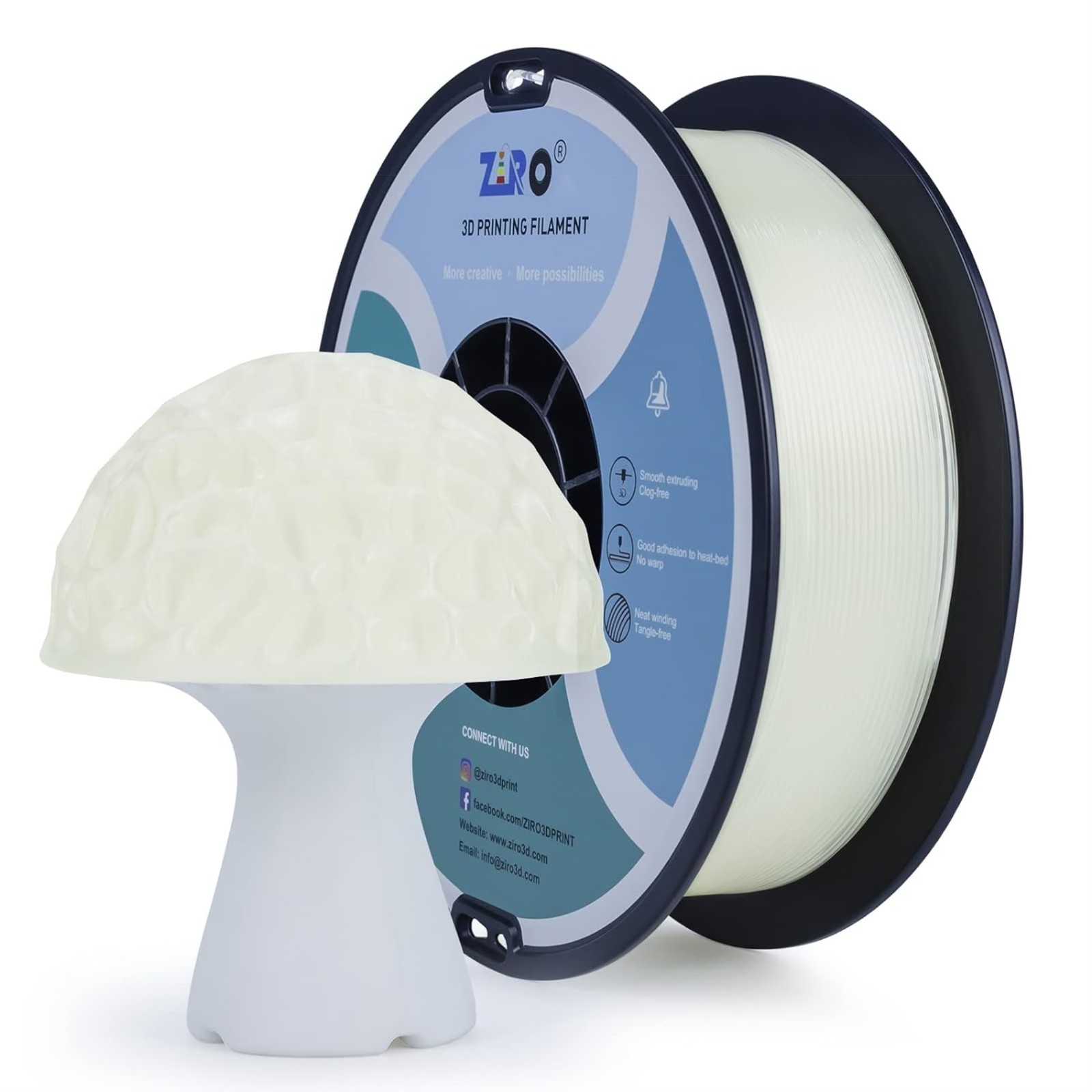 Ziro Transparent PLA Pro Filament, 1.75mm, Dimensional Accuracy +/- 0.03mm