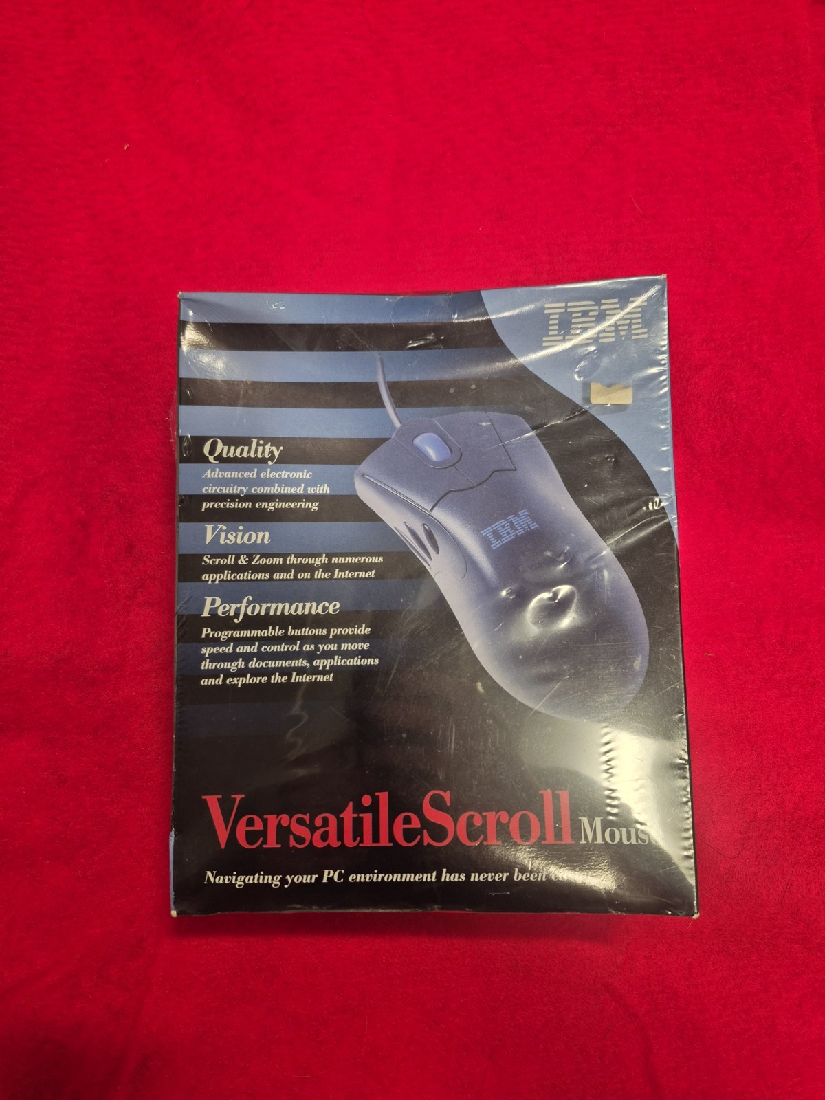 Vintage NEW IBM Versatile Scroll Computer Mouse Blue sealed in box Windows