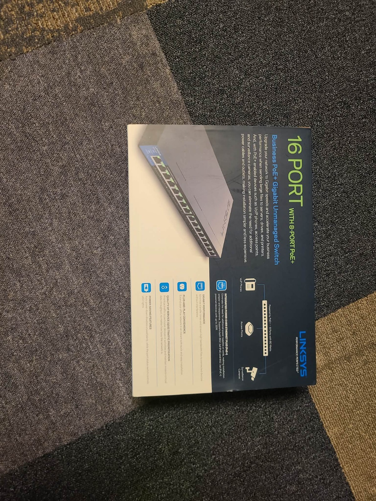 Linksys Business LGS116P 16-Port Desktop Gigabit Ethernet PoE+ Switch