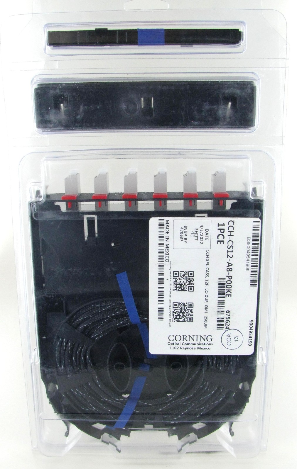 Corning CCH-CS12-A8-P00KE Pigtailed Splice Cassette, 12 F, LC Duplex OM1 ~STSI