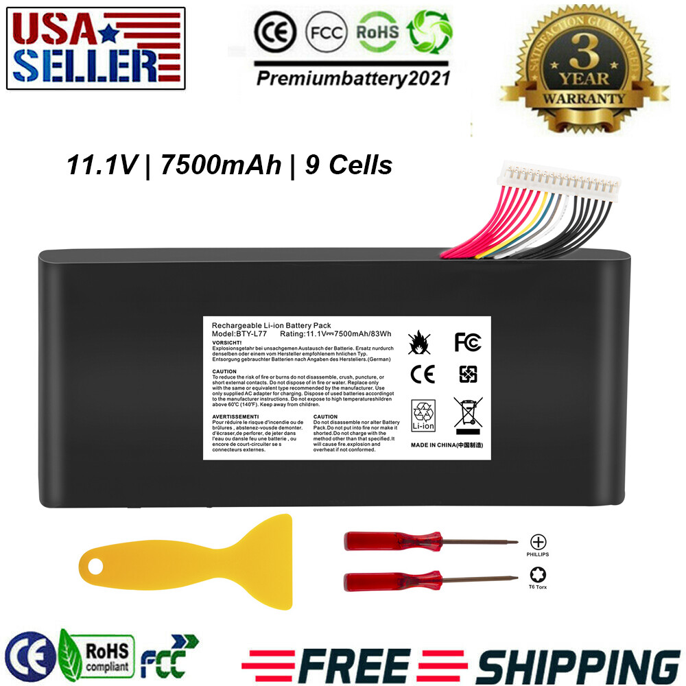 ✅BTY-L77 Battery For MSI GT72 2QD GT72S 6QF 6QD GT80 2QE Series WT72 MS-1781 NEW