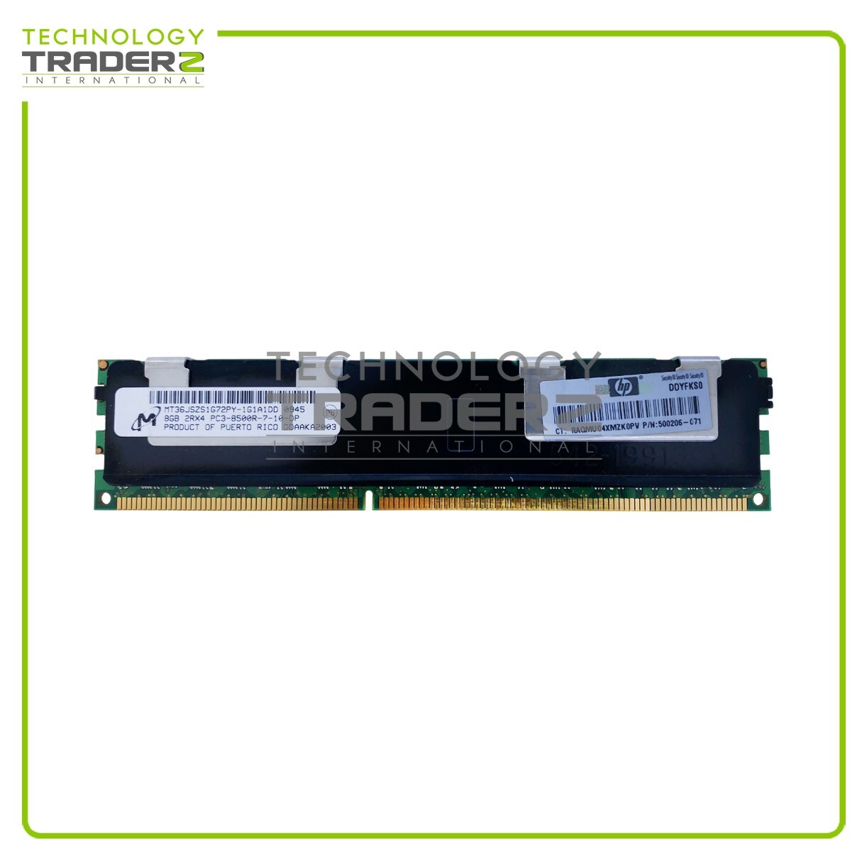LOT OF 2 516423-B21 HP 8GB PC3-8500 DDR3-1066MHz ECC Dual Rank Memory 500206-071