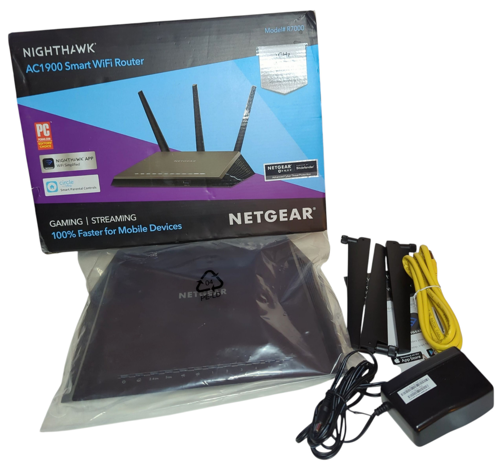 NETGEAR Nighthawk AC1900 Smart WiFi Router R7000 Dual Core Processor- OPEN BOX