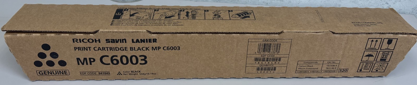 Ricoh Genuine MP C6003 841849 Black Toner Print Cartridge C4503 C5503 Original