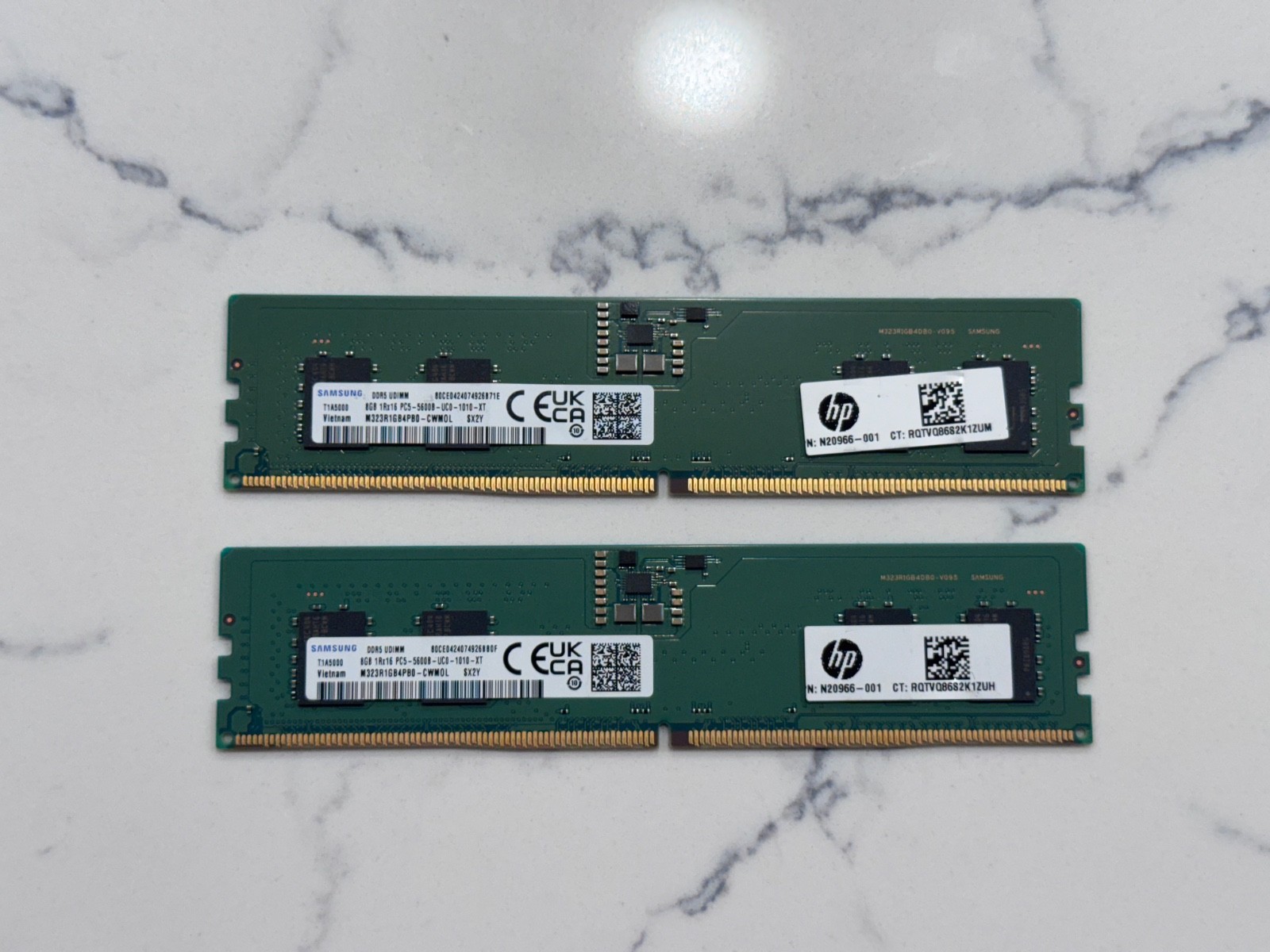 LOT OF 2 Samsung 8GB DDR5-5600 UDIMM RAM 16GB M323R1GB4PB0-CWMOL Tested
