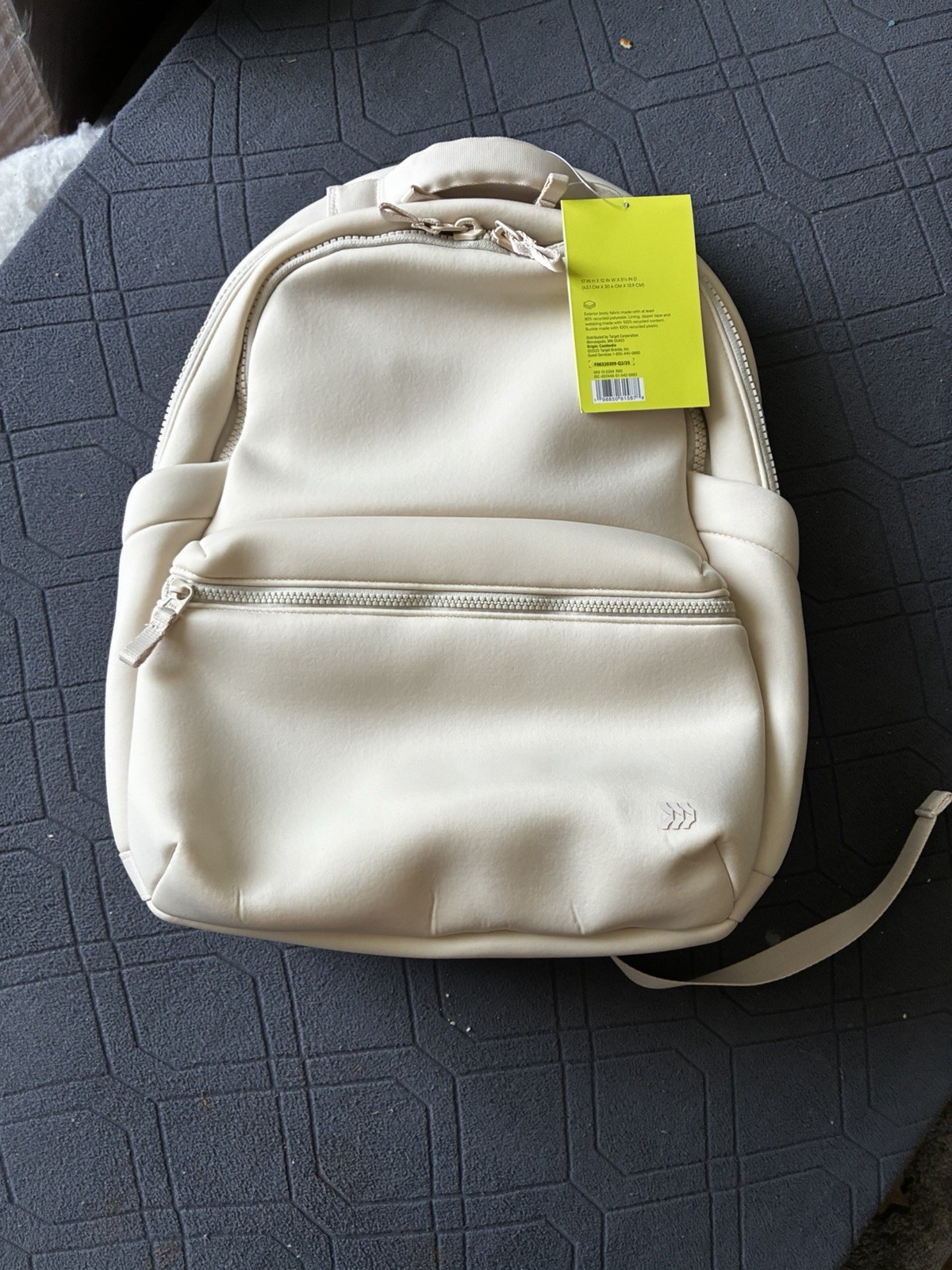 14L Faux Neoprene Backpack - All In Motion Cream Water Repellent 17”